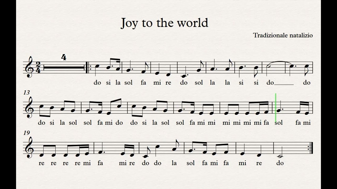 JOY TO THE WORLD - Canto natalizio - Flauto dolce - Violino - Flauto - Spartito facile semplificato