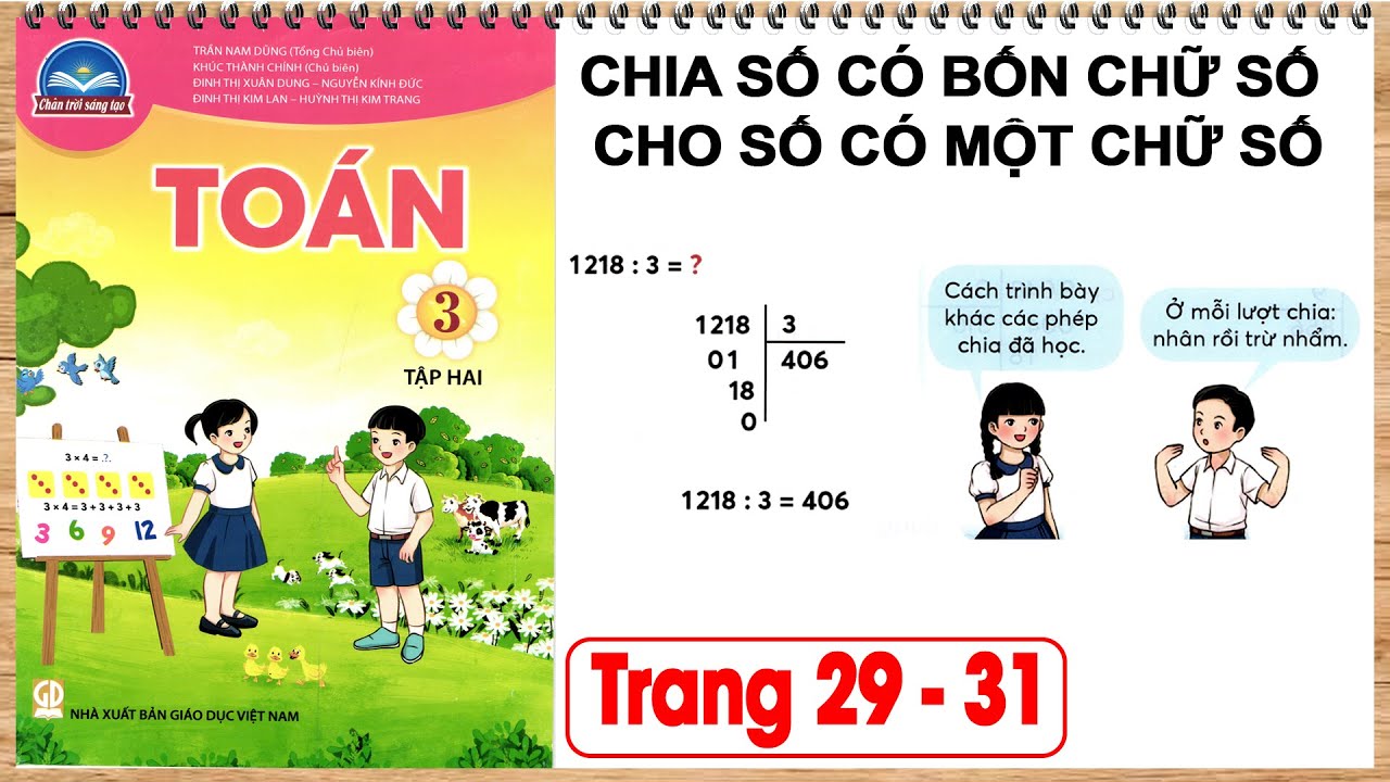 Toán 3 chân trời sáng tạo tập 2 trang 29 | Chia số có bốn chữ số cho số có một chữ số