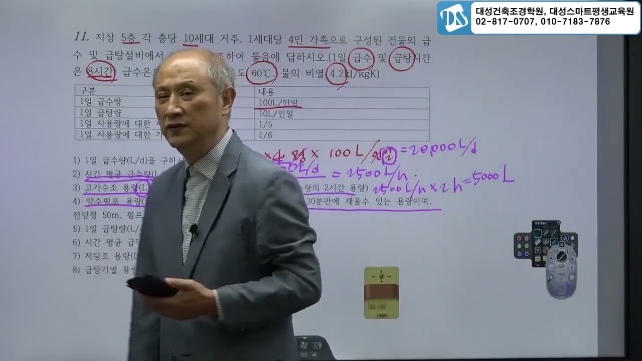 건축설비기사실기 급수, 급탕량