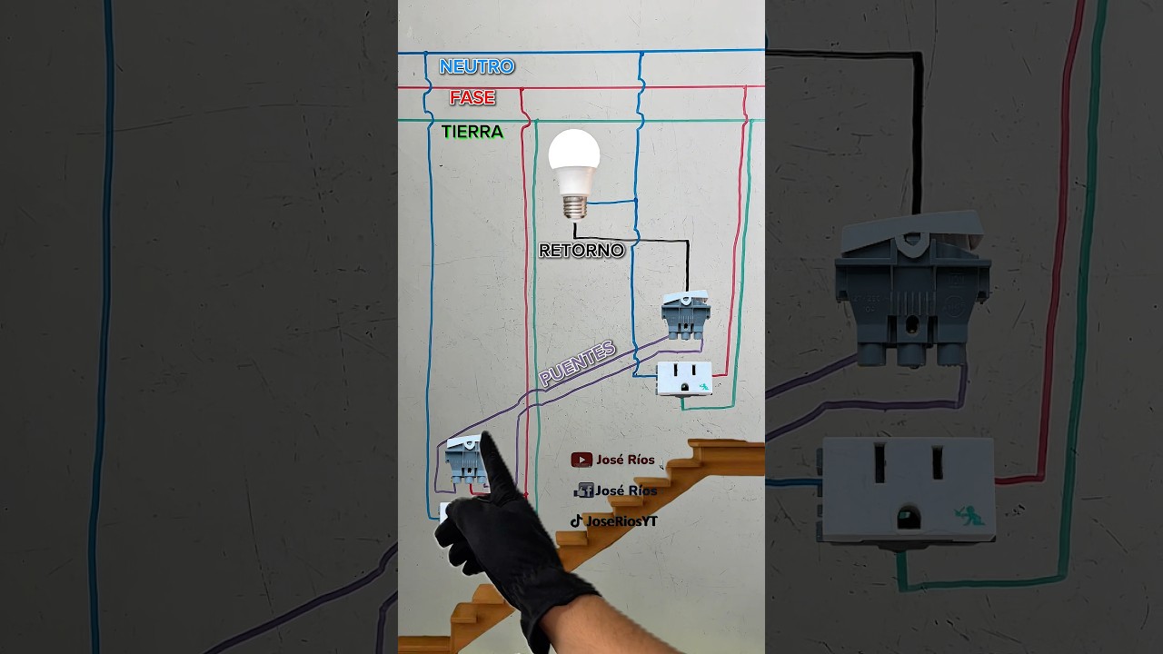 Circuito de Escalera con Tomacorrientes #joserios #electricidad