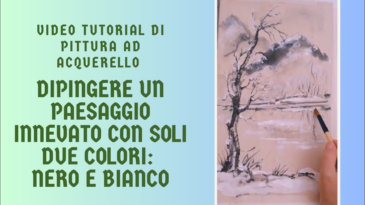 Dipingere un paesaggio innevato con soli due colori: nero e bianco