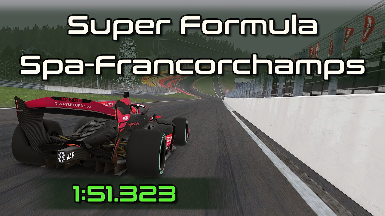 iRacing SF23 Super Formula Spa-Francorchamps Q Hotlap 1:51.323 - 2024 Season 4