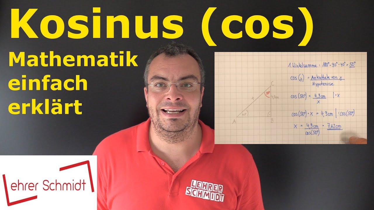 Kosinus (cos)  - Winkelfunktion | Trigonometrie | Mathematik - einfach erkl&auml;rt | Lehrerschmidt