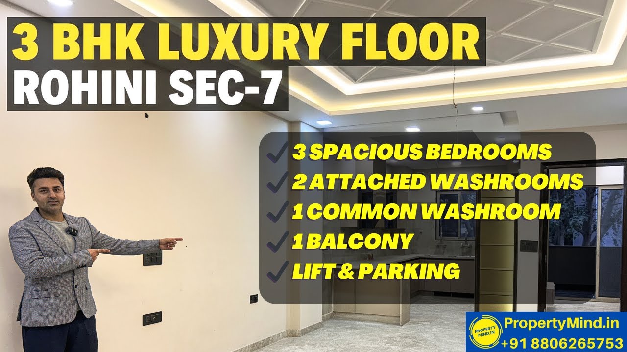 Luxury 3 BHK Builder Floor 180 Gaj | 2 Side Open | Rohini Sector 7
