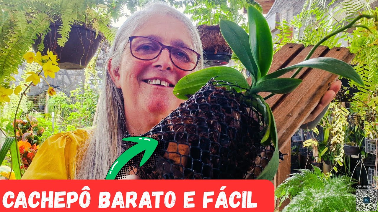 🟣COMO FAZER CACHEPÔ COM TELA PLÁSTICA E PEDAÇO DE MADEIRA para plantar orquídeas 