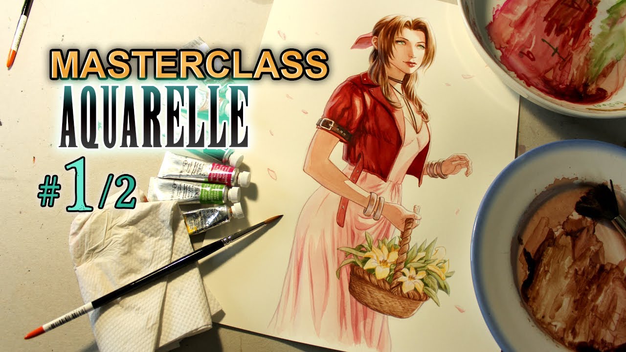 [2e TUTO AQUARELLE #1/2] Une fleur pour Aerith