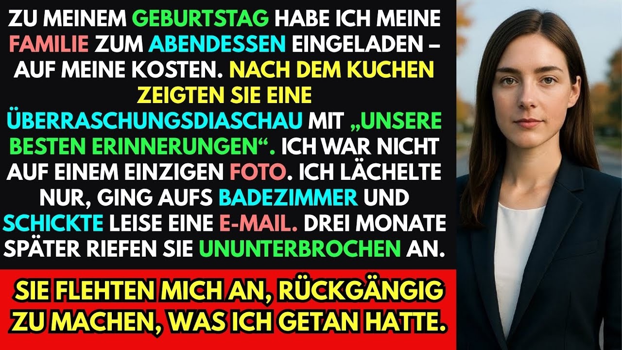 Meine Familie machte eine Diashow‚unserer schönsten Erinnerungen Ich war auf KEINEM Foto Also tat’