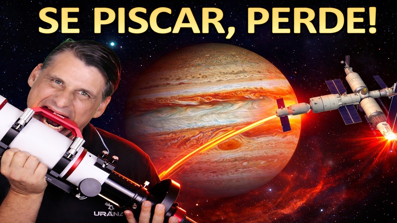 SE PISCAR, PERDE! Tiangong AO VIVO + Júpiter Gigante AGORA