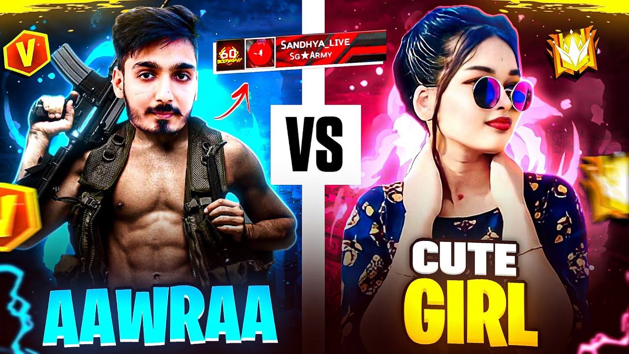 Break 60 Winning Streak 😱 Aawara Vs Cute Girl 😍 But गुस्सा हो गई || Free Fire max