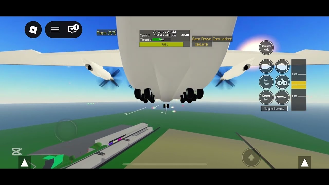 Trying to LAND the SECOND BIGGEST plane in PTFS!!!