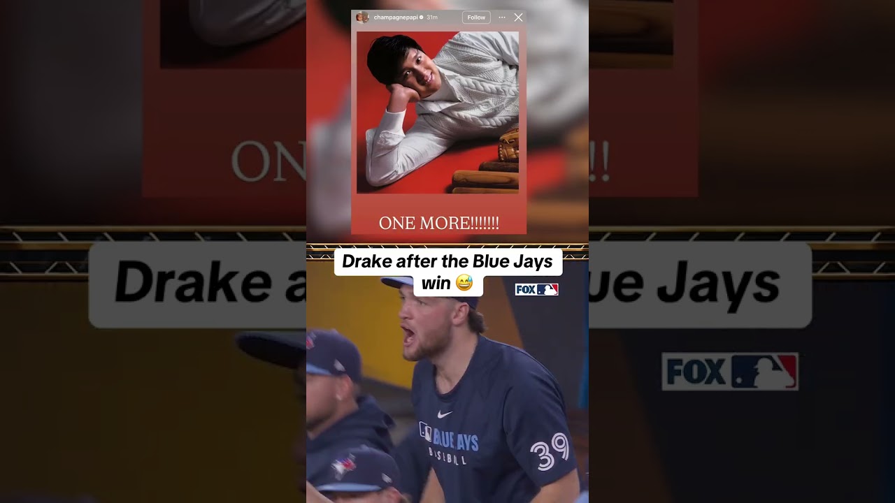 Drake is HYPED about the Blue Jays 😁 #bluejays #worldseries #drake #ovo