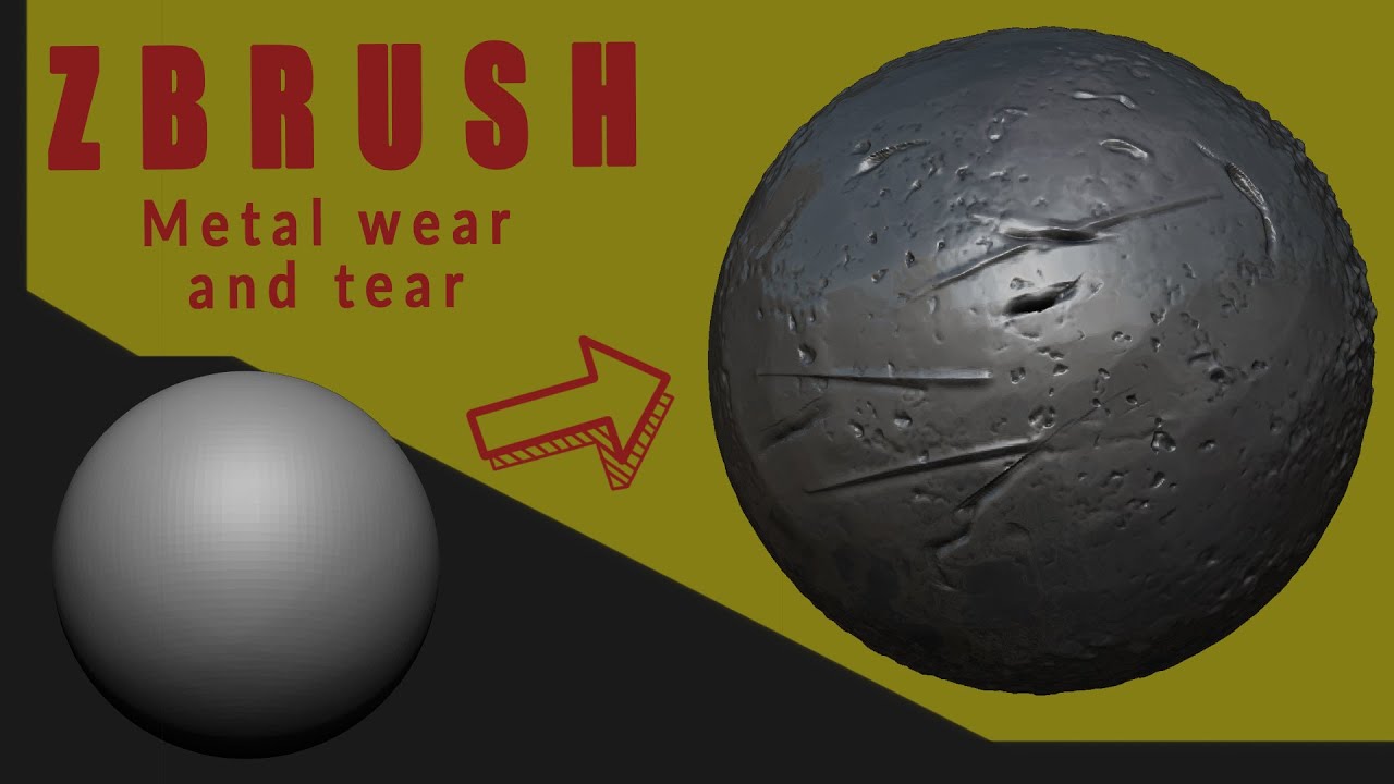 Серия кратких советов ZBrush: как создать эффект износа металла