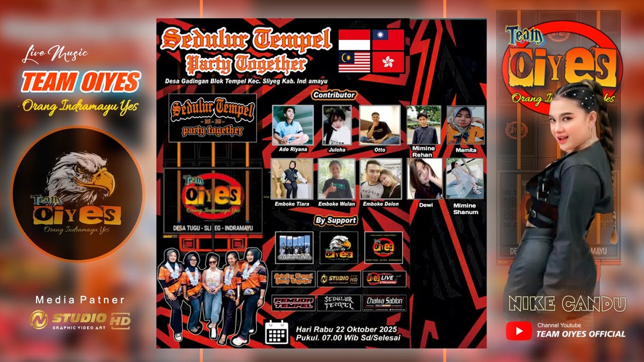 LIVE MUSIC TEAM OIYES || PARTY TOGETHER PEMUDA TEMPEL || UNJUNGAN BUYUT GADING || 22 OKTOBER 2025