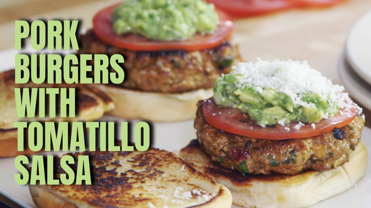 Andrew Zimmern Cooks: Pork Burgers with Tomatillo Salsa