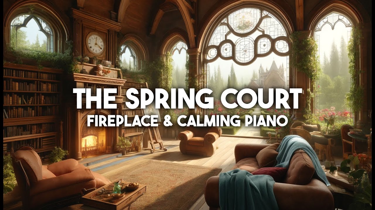 🌹 The Spring Court | 🎹 Relaxing Piano & Calming Fire 🔥