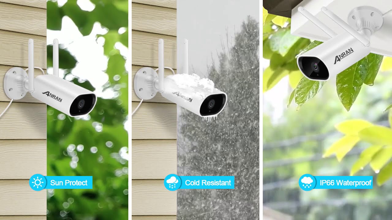 ANRAN 1080P Waterproof WiFi Surveillance Camera for Home with 2-Way Audio(32GB Micro SD Card)