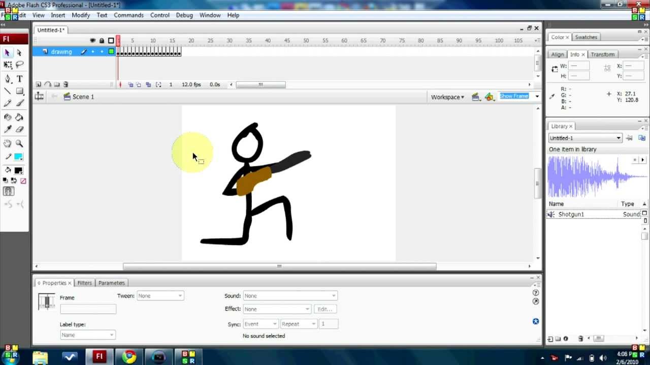 How to add sound to Adobe Flash cs3/cs4