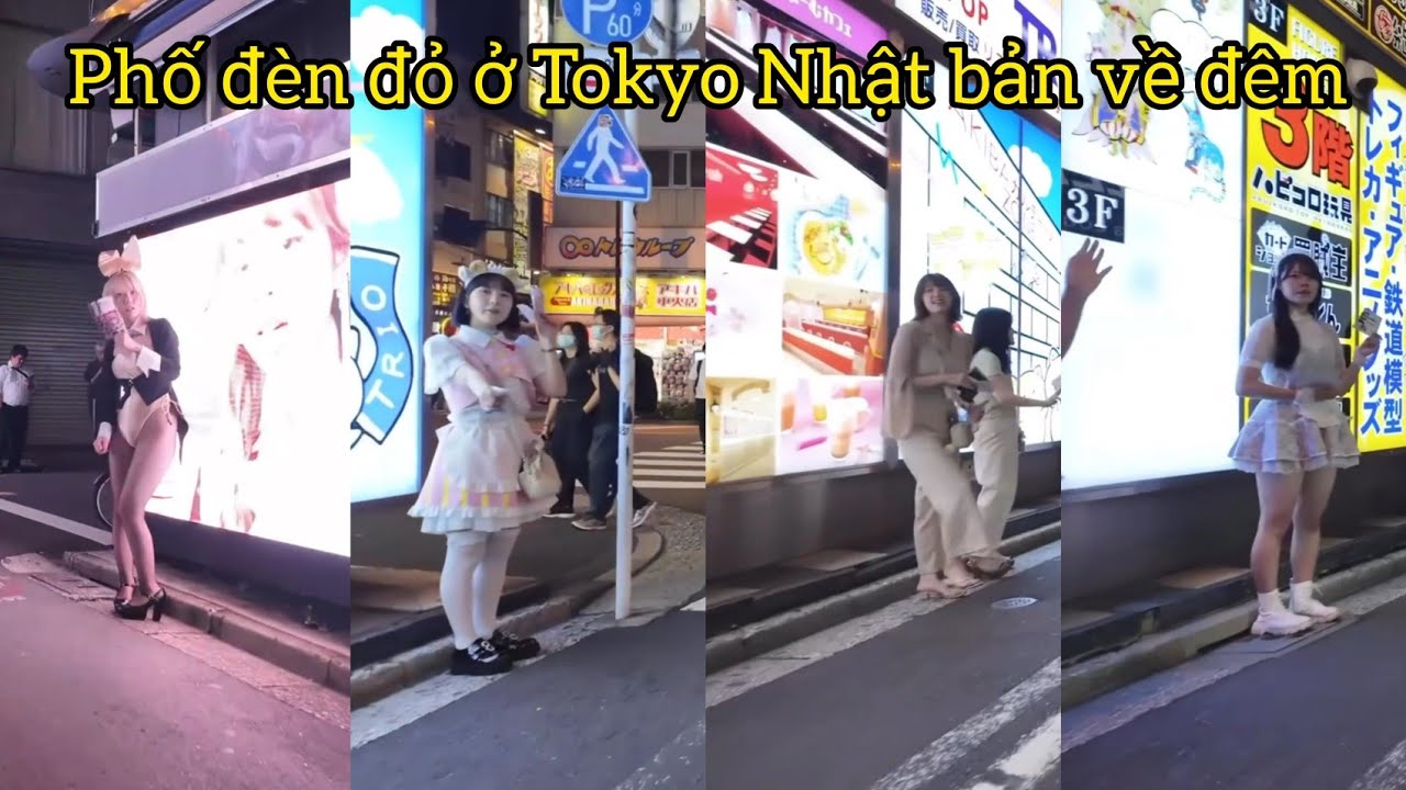 Phố Ăn Chơi Ở Nhật Bản, Phố Đ&egrave;n Đỏ D&agrave;i H&agrave;ng C&acirc;y Số, Rất Nhiều G&aacute;i Xinh 