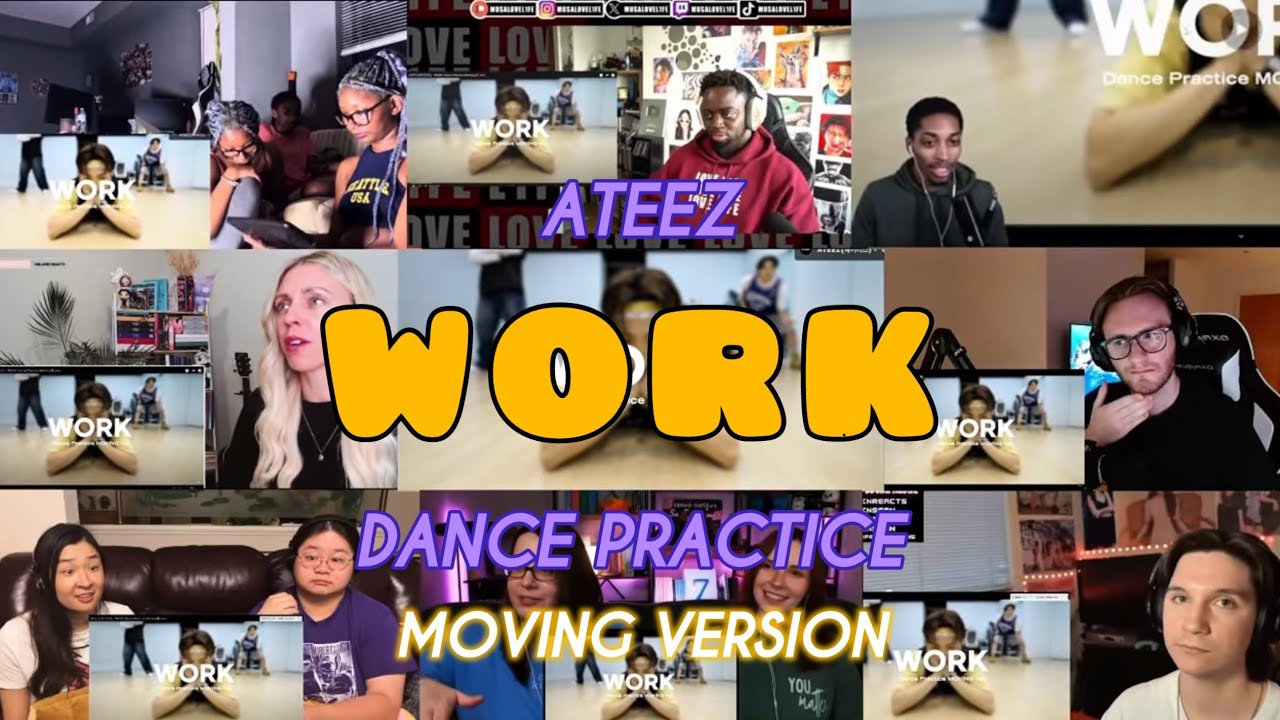 ATEEZ “WORK” dance practice (moving 🏀 ver. ) reaction mashup