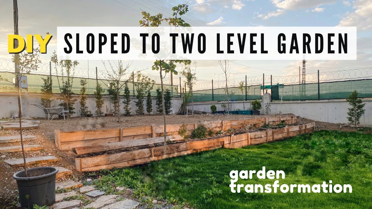 Sloped to Two Level Garden Design | Building a Retaining Wall (Easy & Budget)