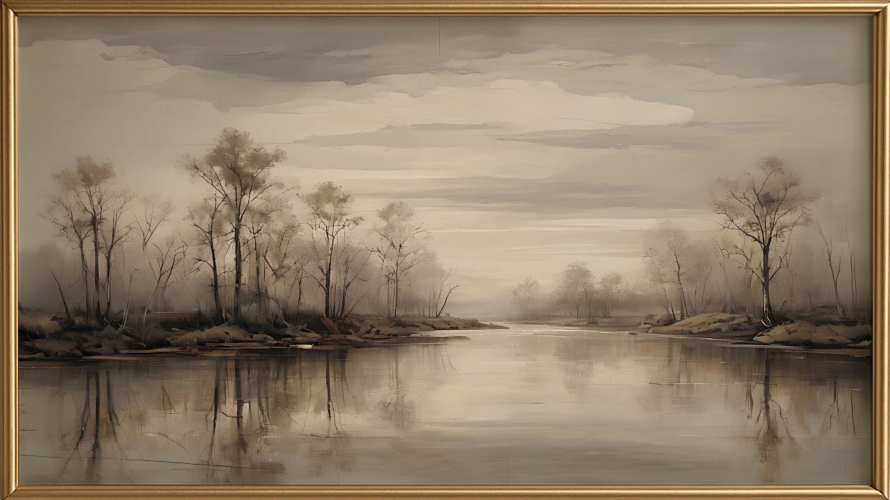Still River Reflections in 4K | 6 Hours | Minimal Forest TV Screensaver for Peaceful Rooms