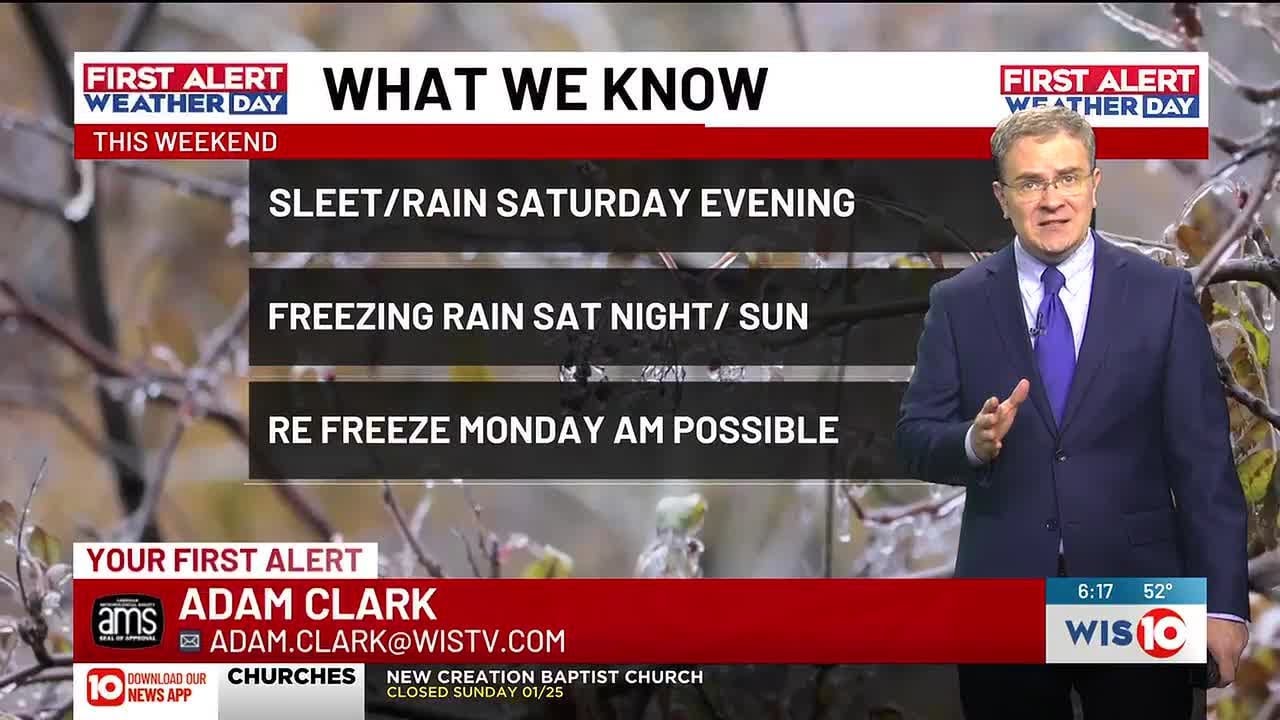 FIRST ALERT WEATHER DAYS for a winter storm across South Carolina this weekend