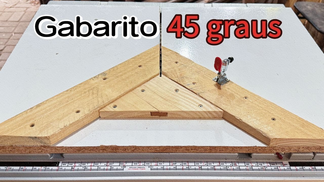 Como fazer um gabarito para realizar cortes em 45 graus.
