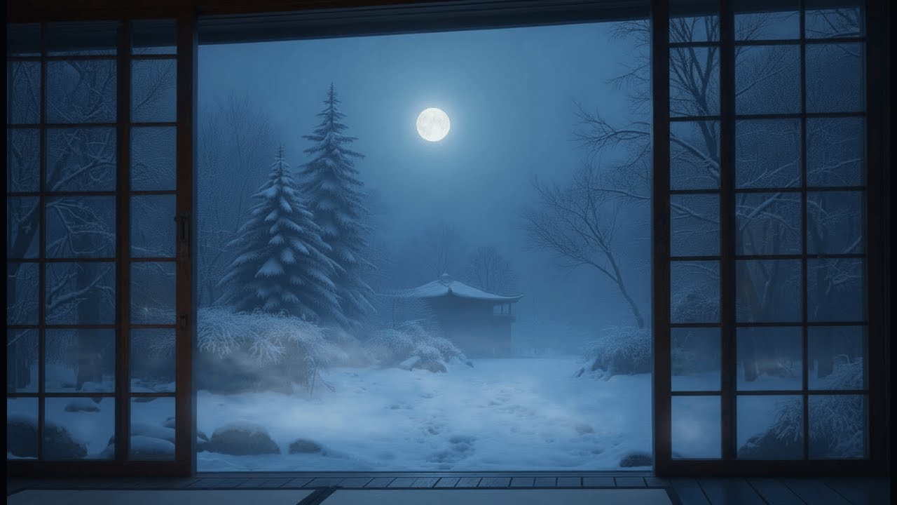 8 Hours Japanese Temple Sleep Music – Winter Night Jazz Lofi for Deep Sleep & Relaxation