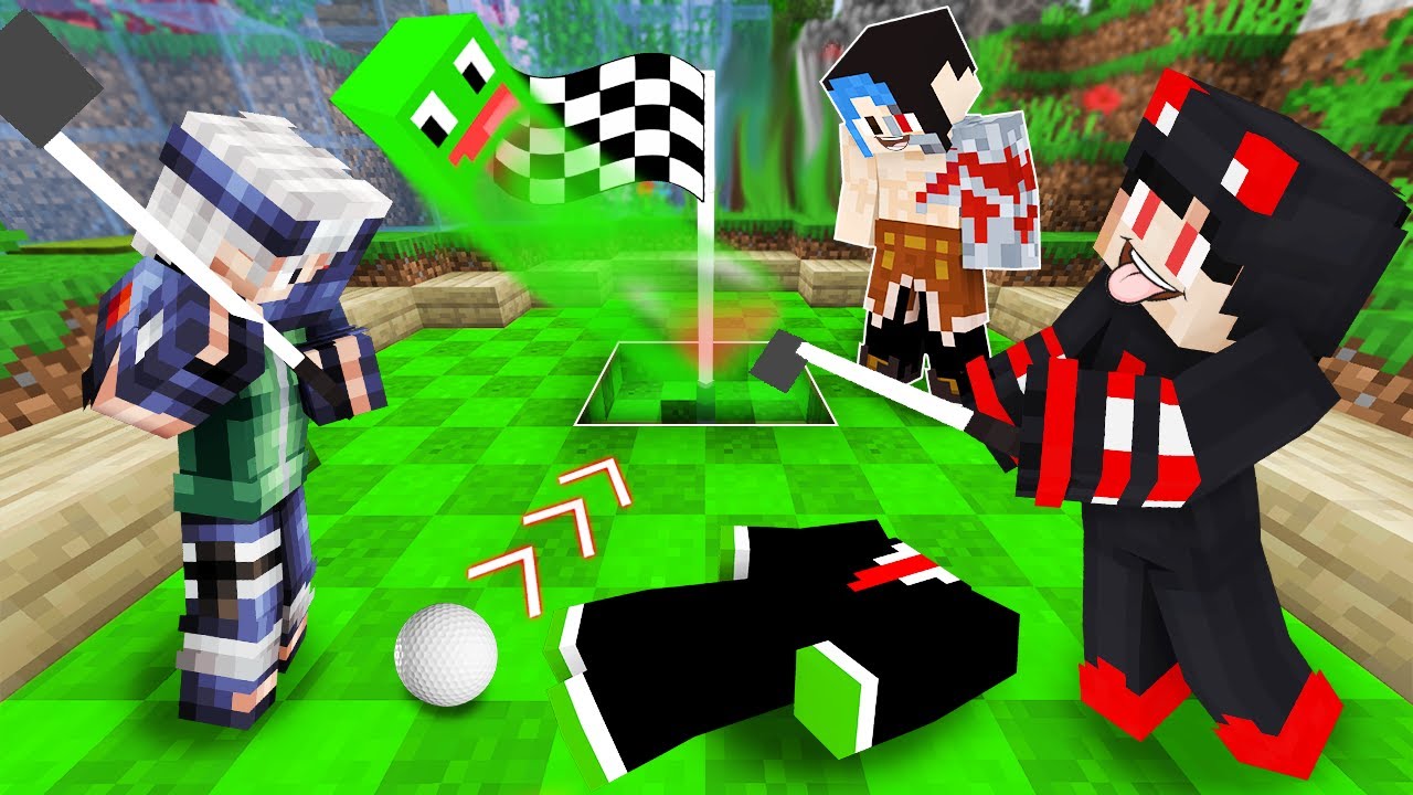 ماين كرافت : تحدي القولف والمضرب ⚪⛳ مع @OtakuG @Rahumi @PmnMinecraft !!؟