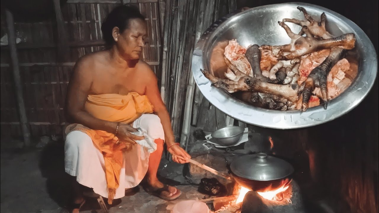 💚 Village women cooking chicken liver, gizzard and leg recipe II Northeast recipe #chickenrecipe