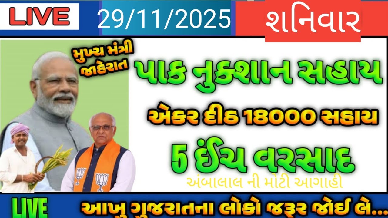 આજના તાજા સમાચાર/ લોનમાફ, 3 યોજના, 2100 સહાય,રેશનકાર્ડ,2000 હપ્તો,લાયસન્સ,નવા નિયમ / khedut samachar