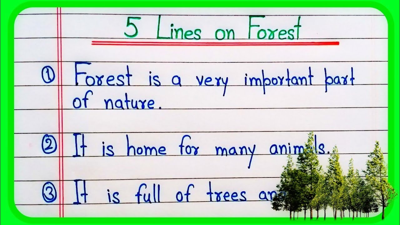 5 lines essay on Forest in English | Forest 5 lines | Short essay on forest
