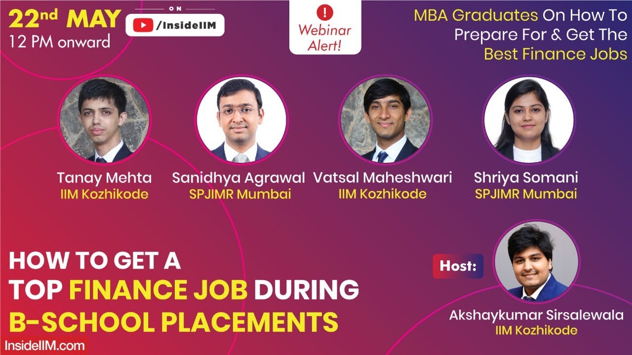Top Finance Jobs At A B-School Campus & How To Prepare For Them | Live Discussion With MBA Graduates