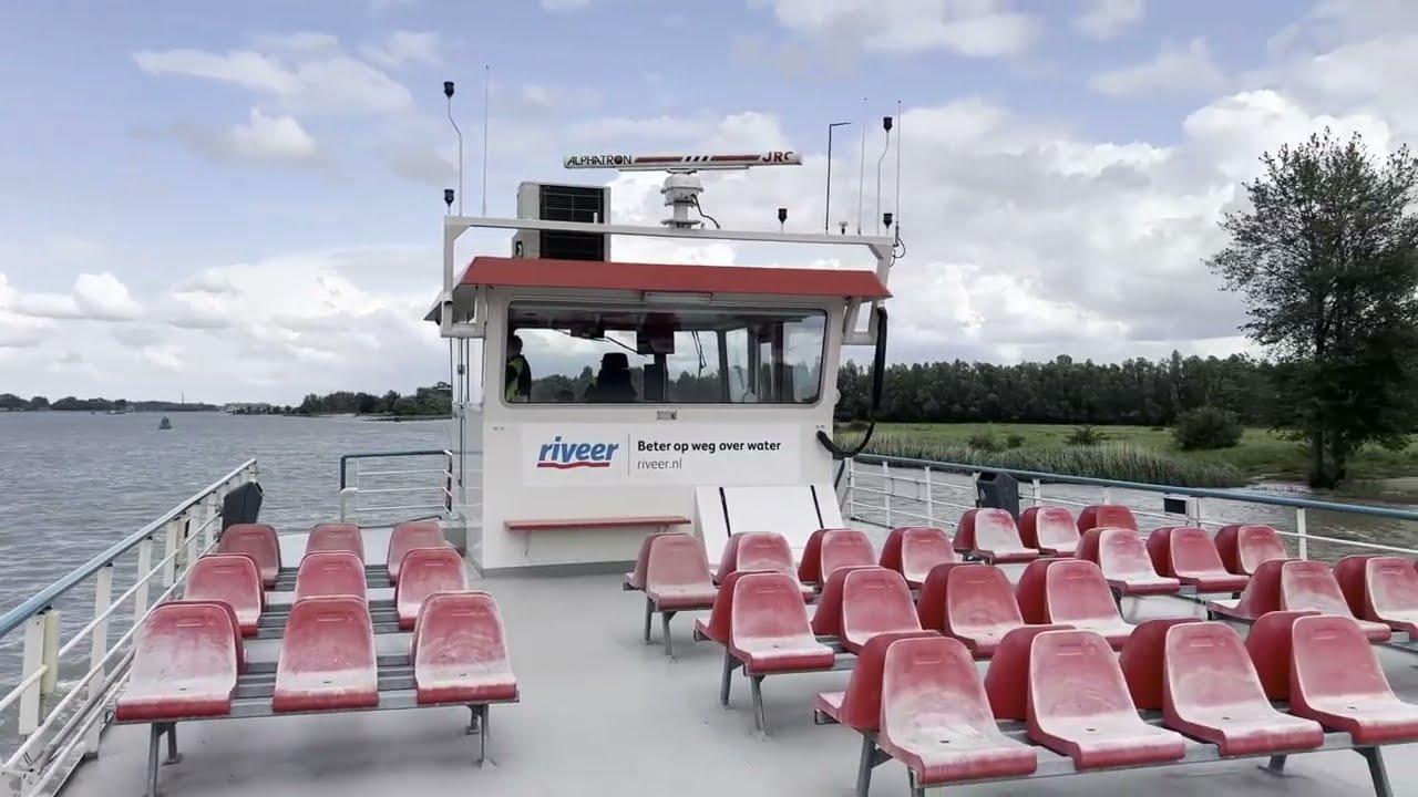 Gorinchem - Woudrichem, NL: Ep.6 Ferry Boat Tour Crossing Merwede River (Riveer Service)
