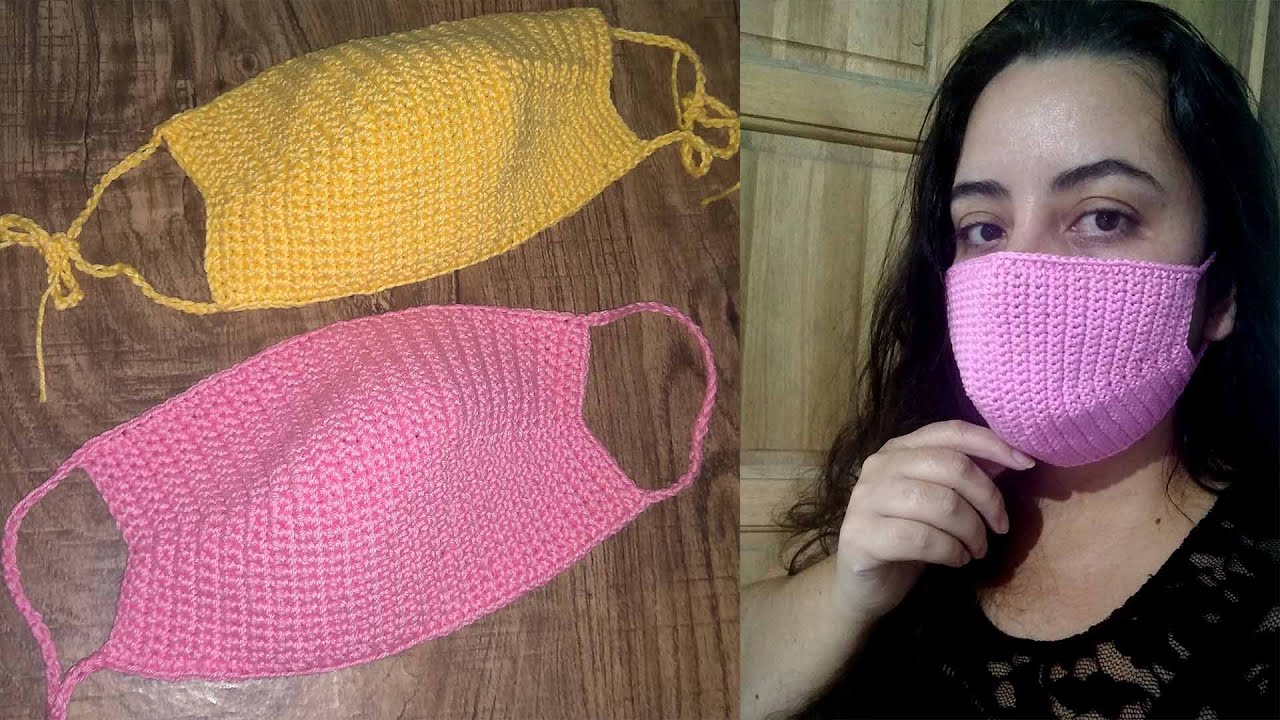 ♥ Máscara de crochê em Ponto Baixo ♥ Tamanho infantil e adulto.