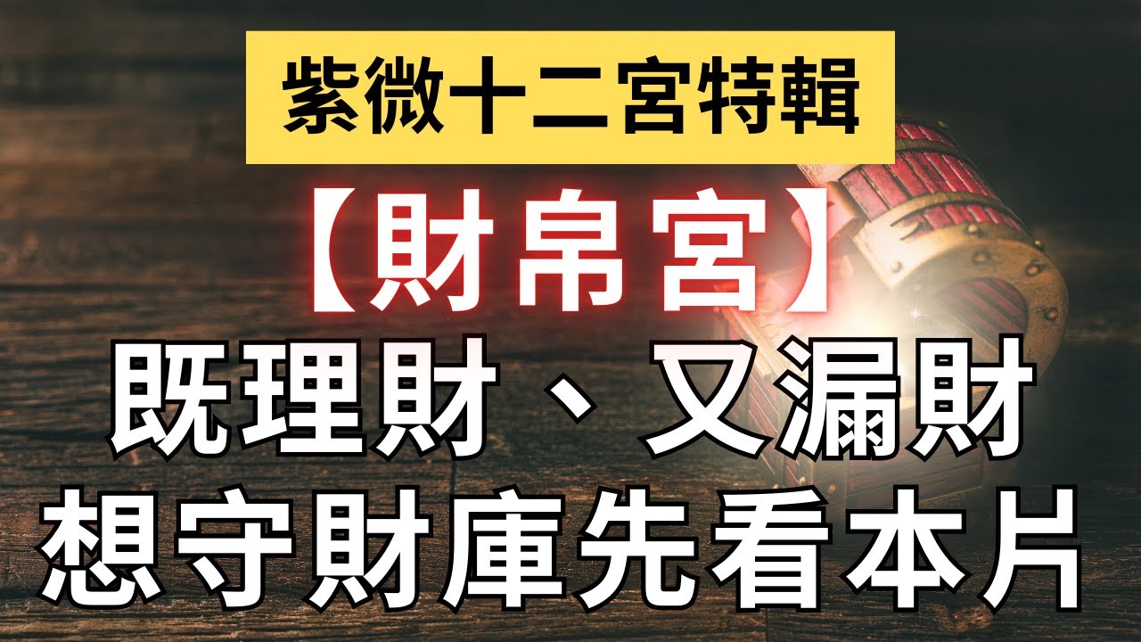 紫微十二宮之【財帛宮】如何看理財漏財，命盤裡有哪些關鍵你得先搞懂！麥可大叔30年紫微斗數算命命理老師