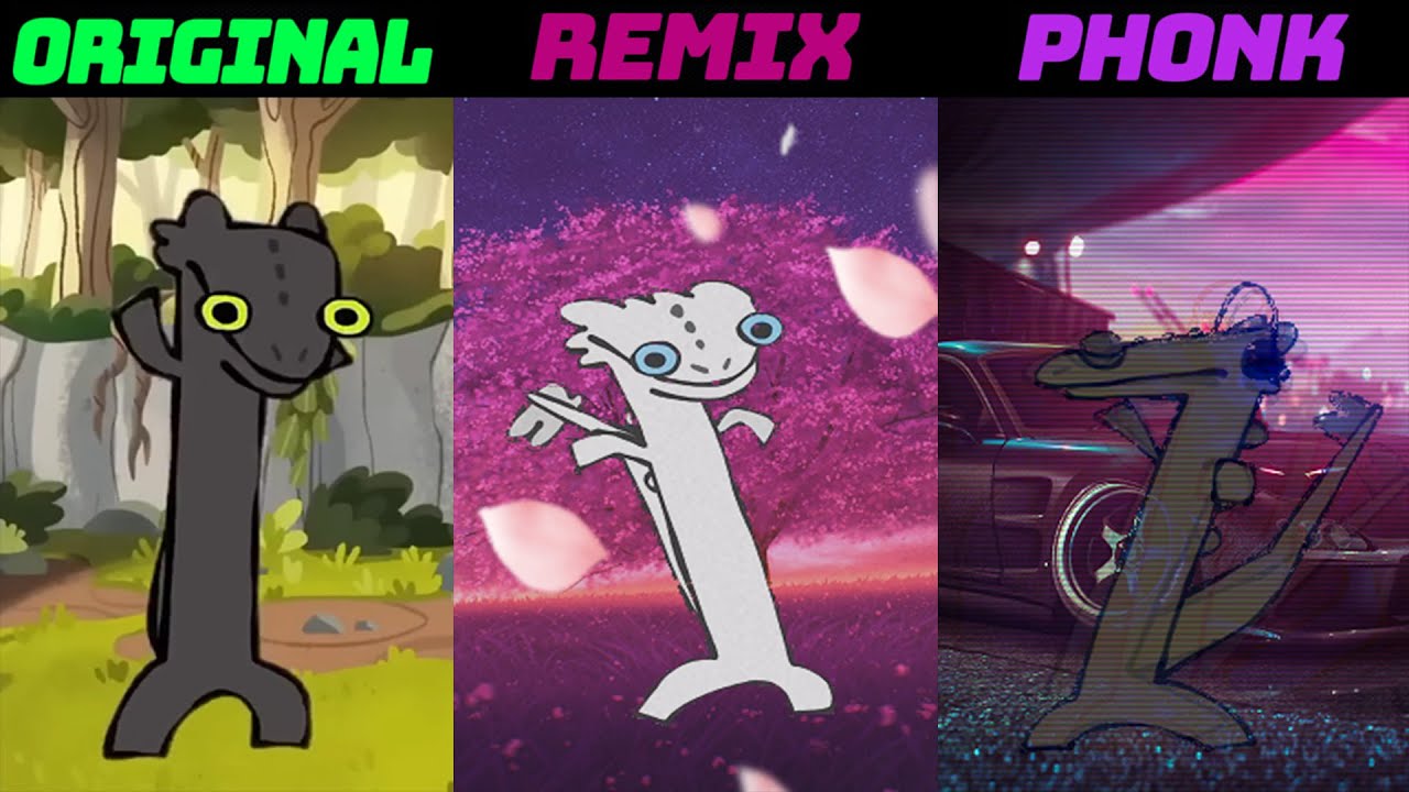 Toothless Dancing meme Original vs Remix vs Phonk Version