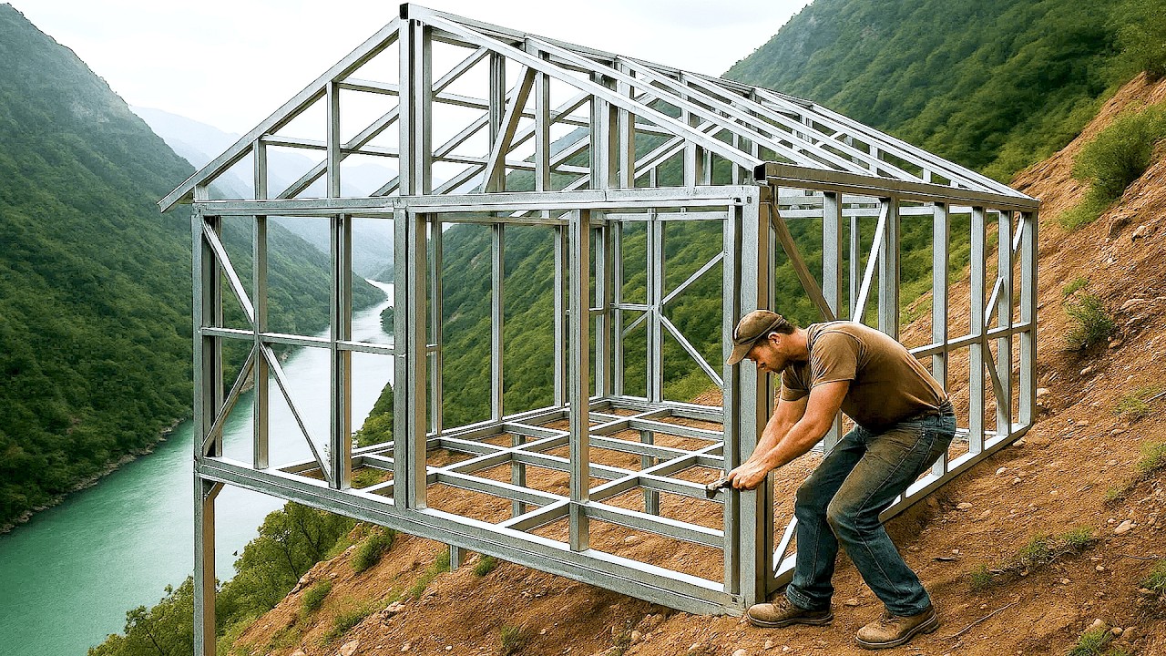 Man Builds Luxury House in the Middle of the Forest | Start to Finish by @Lank Home