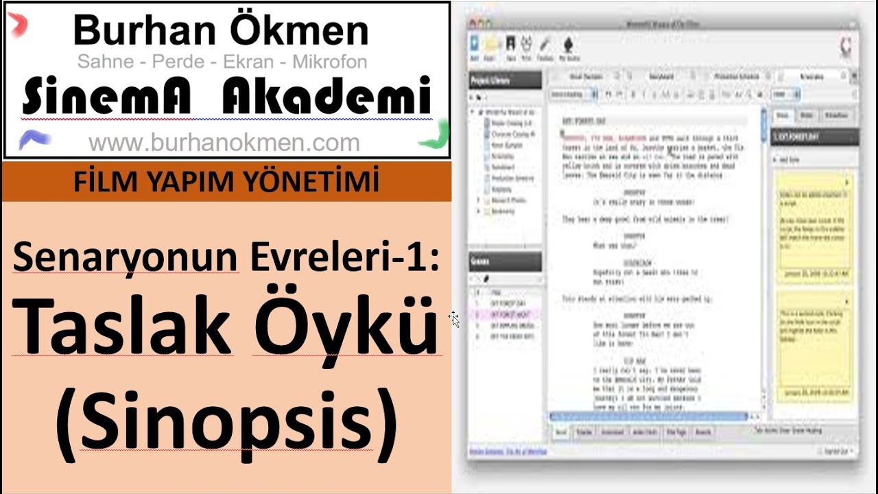 FYY.08.b - Senaryonun Evreleri-1: Taslak &Ouml;yk&uuml; (Sinopsis) , (Film Yapım Y&ouml;netimi)