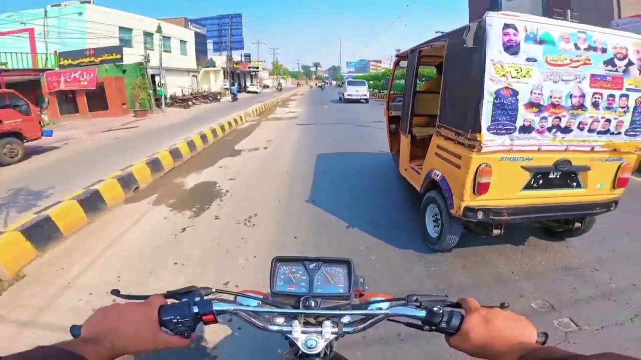 Multan City Ride | Honda 125 Road Vibes | Insta360 Ace Pro Cinematic View 🏍️✨ #honda125 #rider 