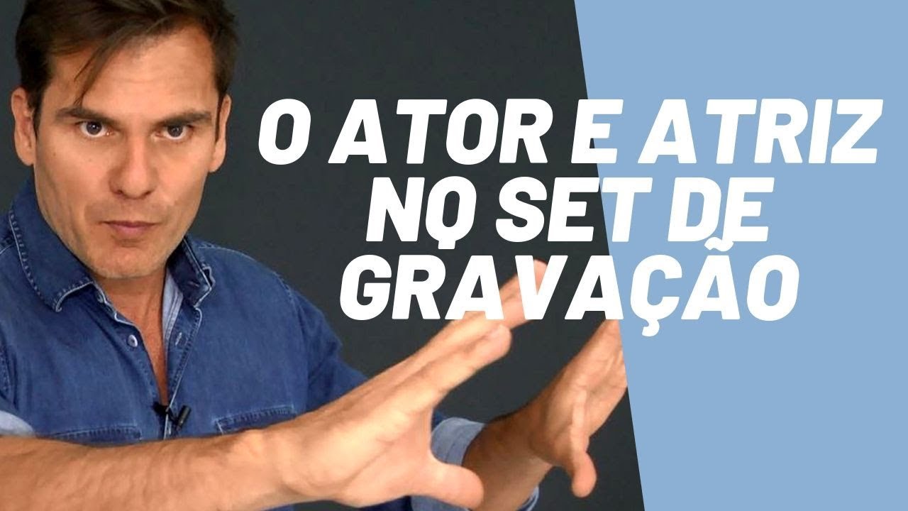 O ATOR E ATRIZ NO SET DE GRAVAÇÃO