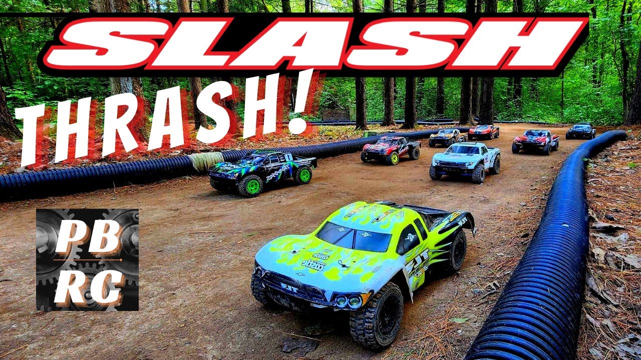 8 SLASH RACE! TRAXXAS SLASH THRASH! | EPIC BACKYARD TRACK