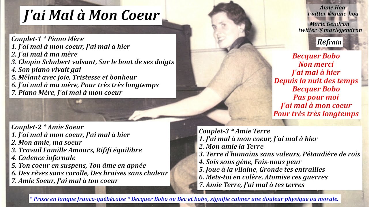 J'ai Mal à Mon Coeur Becquer Bobo 2025 