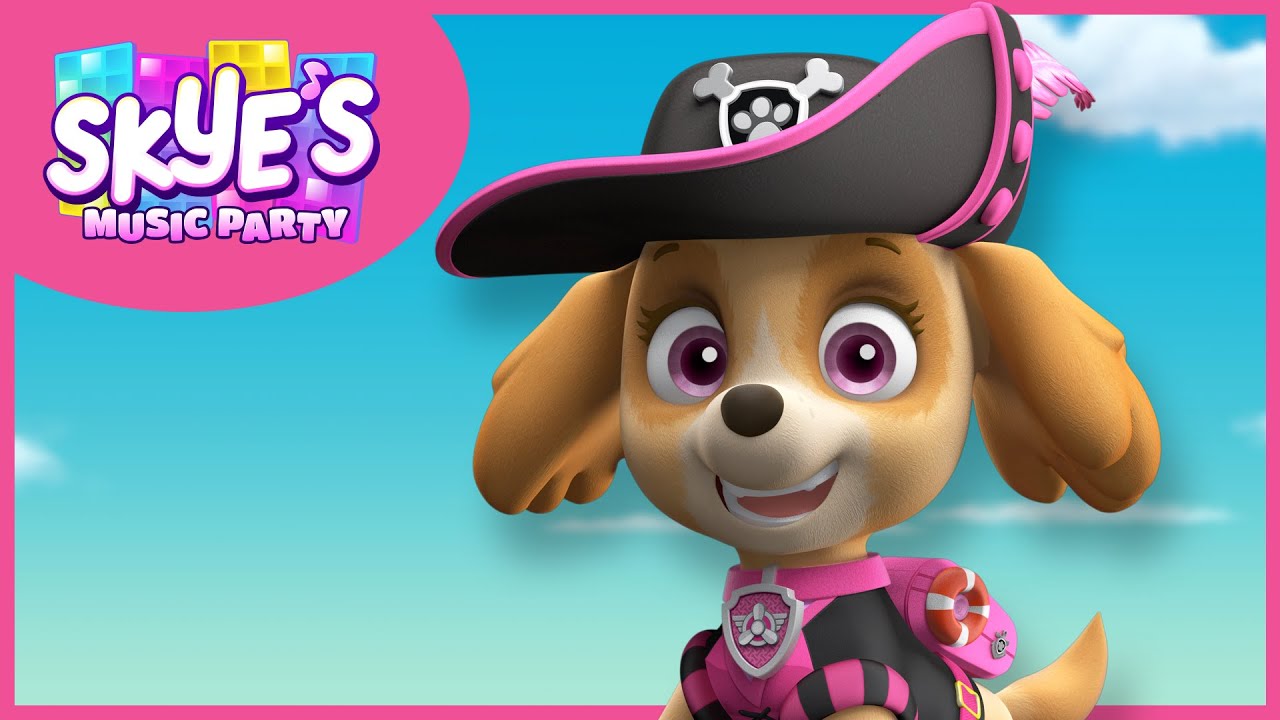 Pirate Pretend Play with Arrby - Skye's Music Party - PAW Patrol Music Cartoons for Kids