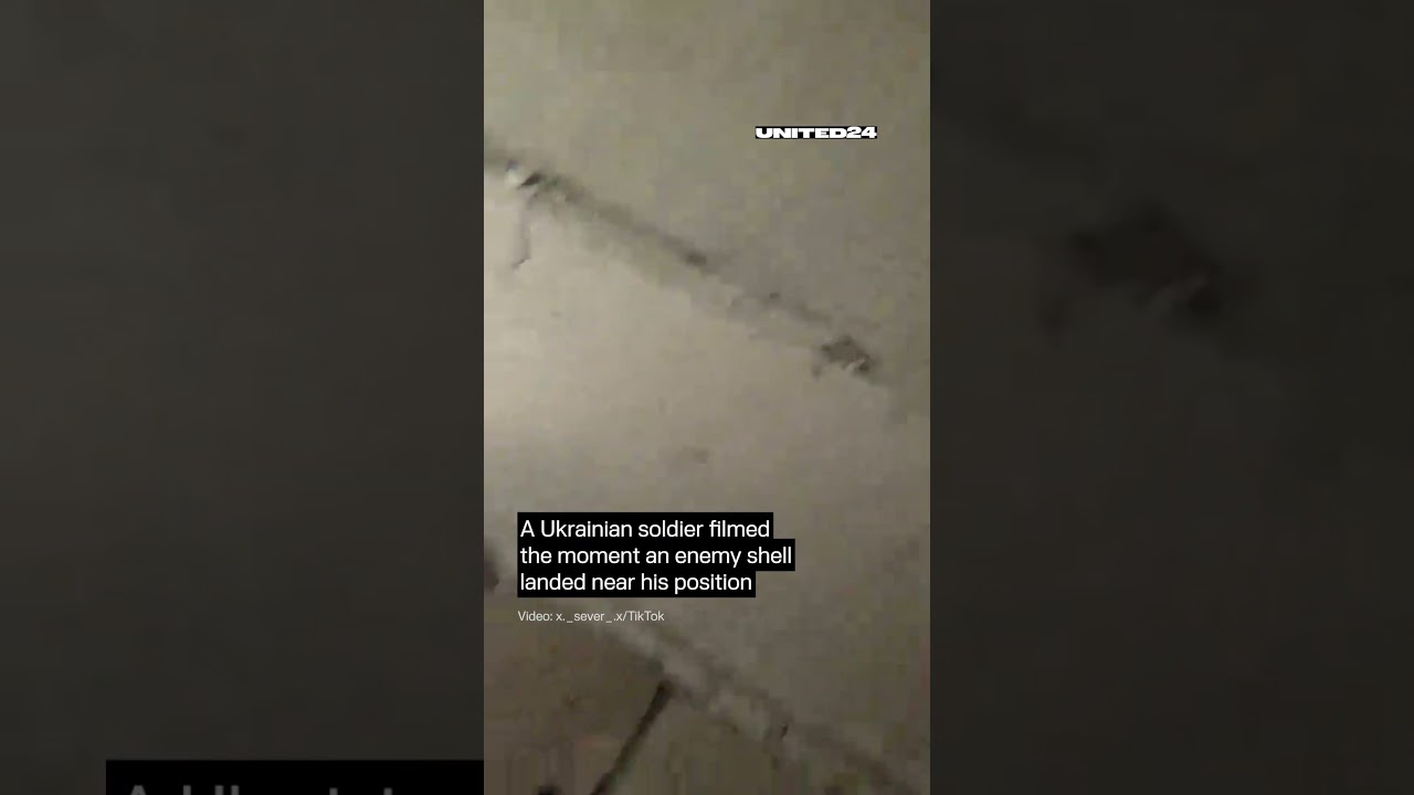 Ukrainian Soldier Filmed the Moment an Enemy Shell Landed Near His Position #warinukraine