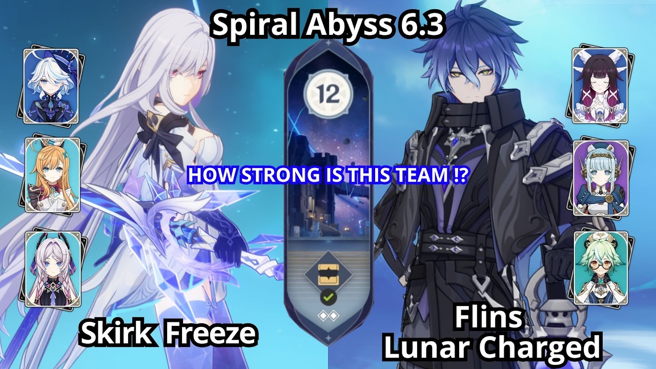C0 Skirk Freeze & C0 Flins Lunar Charged - Spiral Abyss Floor 12 Genshin Impact 6.3