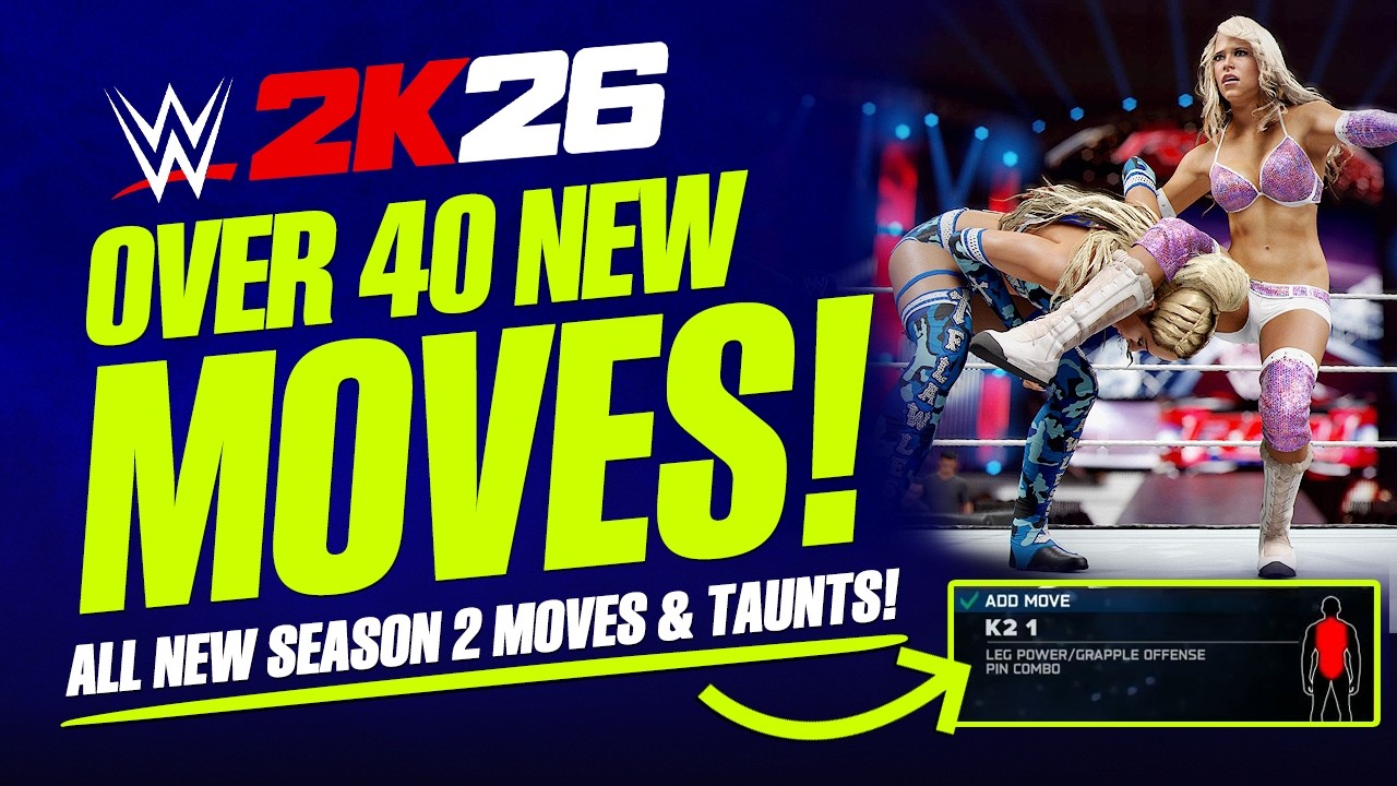 WWE 2K26 All New DLC Moves: Over 40 New Moves & Animations! (Ringside Pass Season 2)