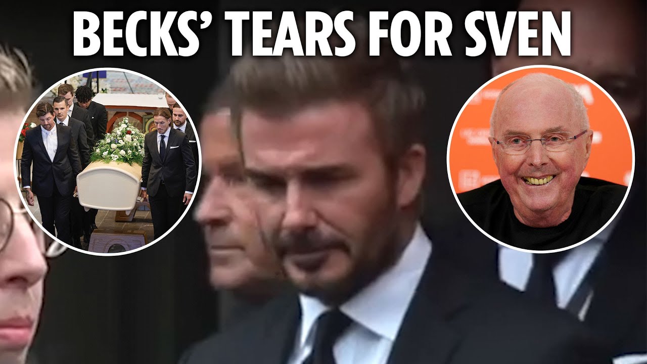 Tears from David Beckham at Sven-Goran Eriksson's funeral as mourners pay tribute to ex England boss