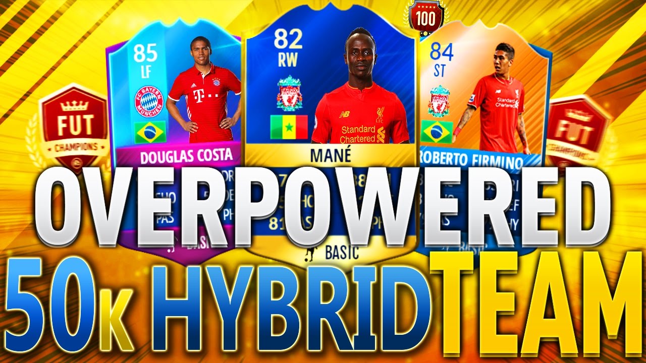 THE BEST CHEAP OVERPOWERED 50K HYBRID FUT CHAMPIONS SQUAD BUILDER! FIFA 17 ULTIMATE TEAM