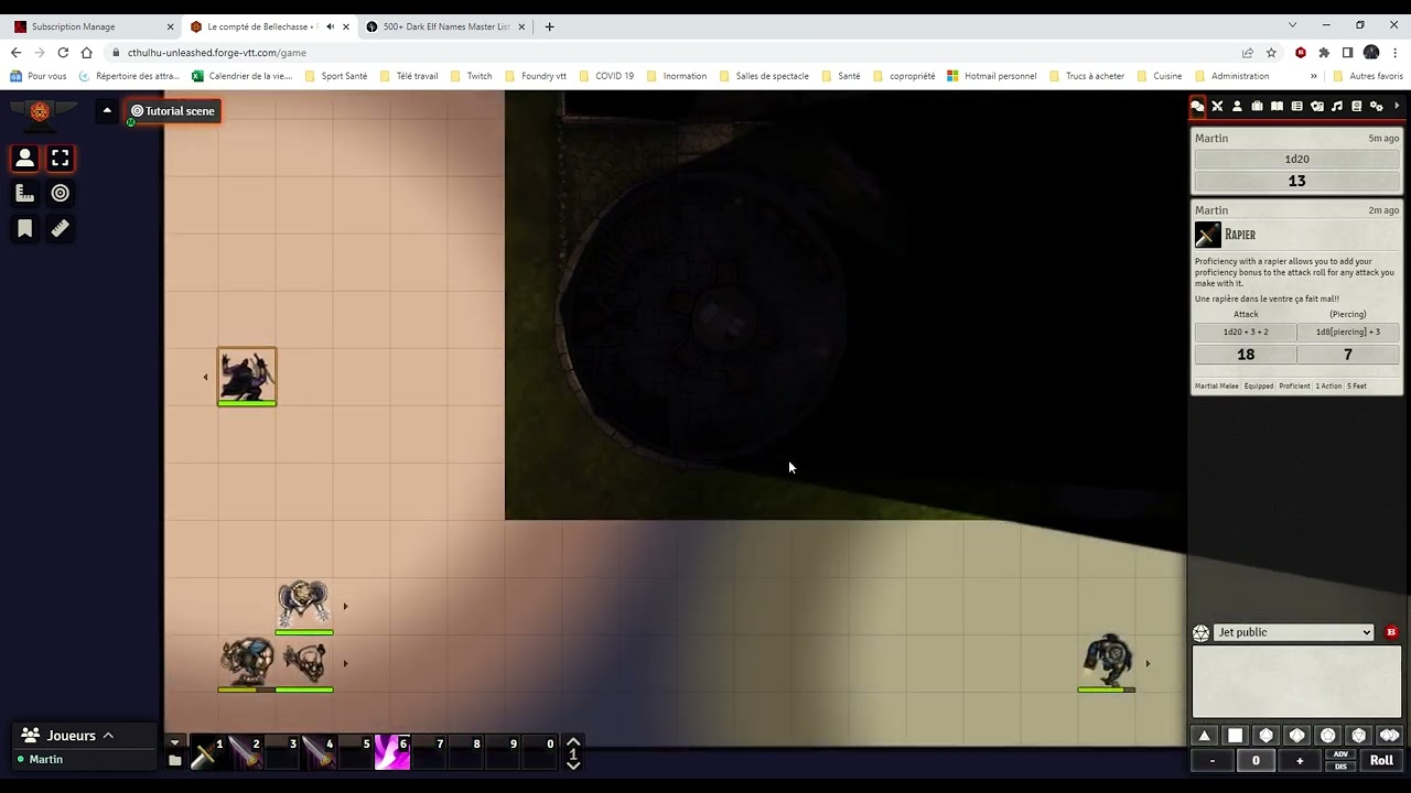 Tutoriel Foundry VTT les menus déplacements